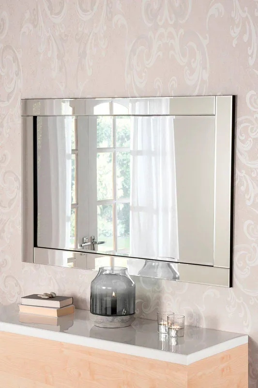 Zipcode Design Maura Glass Framed Wall Mounted Accent Mirror Black 120cm H x 80cm W