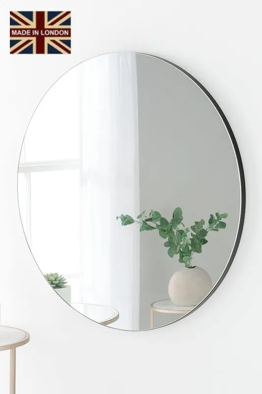 Yearn Mirrors Simple round mirror Black 70cm - Black