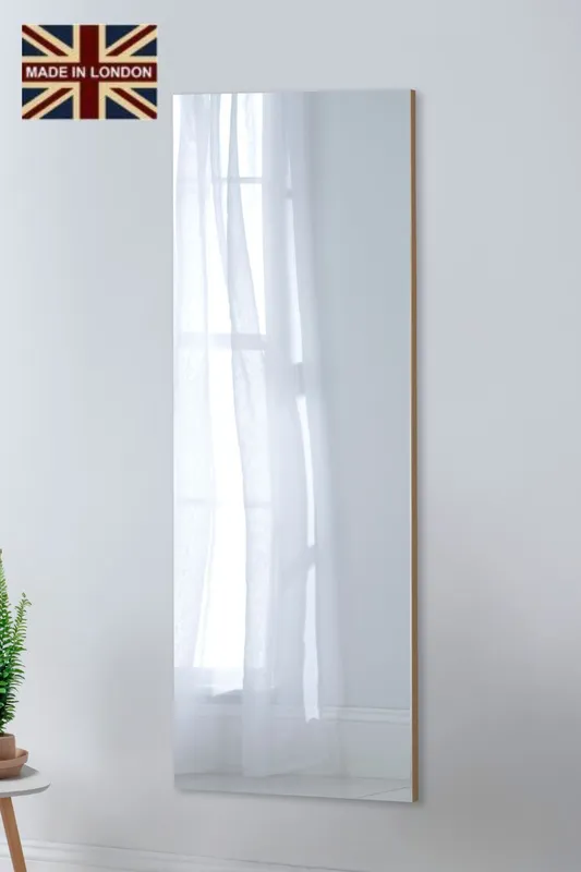 Yearn Mirrors Tall Contemporary Rectangular Wall Mirror in Gold - Gold