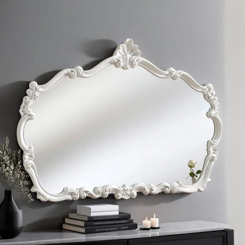 Yearn Mirrors Traditional Decorative Landscape mirror White 123(w)x82cm(h) White