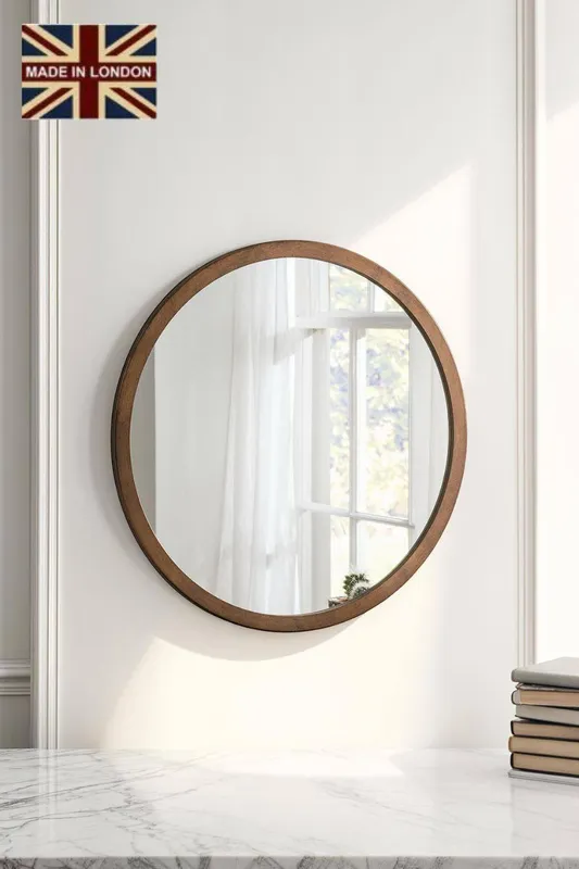Yearn Mirrors Unisex Round Wall Mirror Bronze 90cm Bronze female