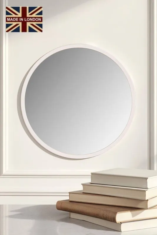 Yearn Mirrors Round Wall Mirror White 90cm White