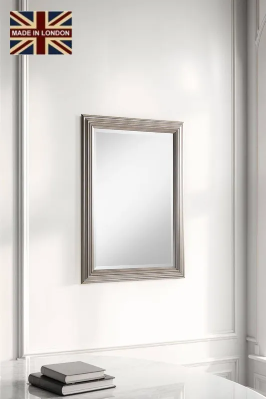 Three Posts Burdick Glass Framed Wall Mounted Accent Mirror in Champagne Champagne 60cm H x 75cm W