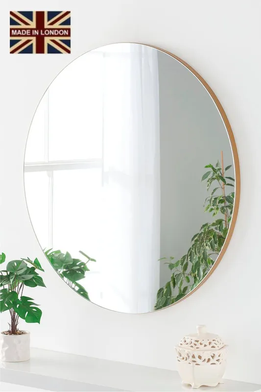 Yearn Mirrors Unisex Simple round mirror Gold 70cm Gold female