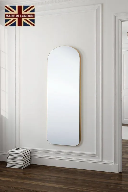 Yearn Mirrors Soho Curved Arch Full Length Mirror Gold Gold