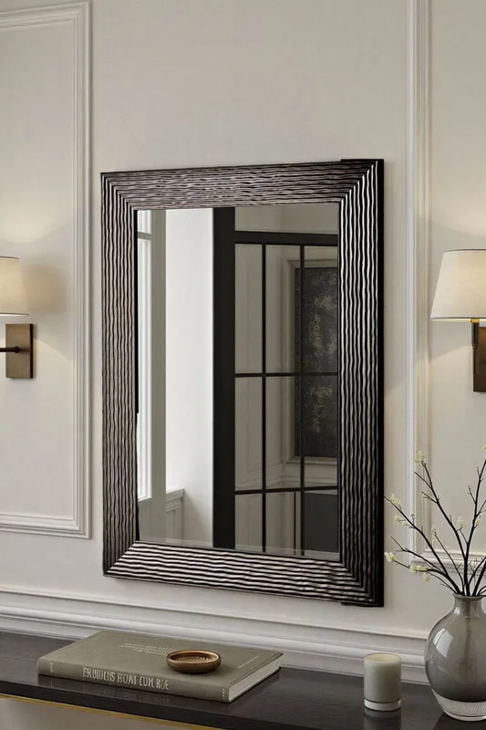 Yearn Mirrors Wave Bronze Framed Bevelled Wall Mirror - Bronze