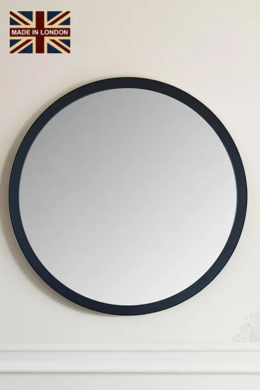 Yearn Mirrors Yearn Round Wall Mirror Black 90cm Black