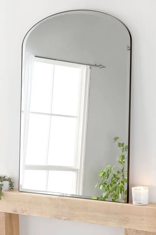 Yearn Mirrors Yearn Simplicity Mantle Mirror Bevelled 92(w) x 121cm(h) Black Black