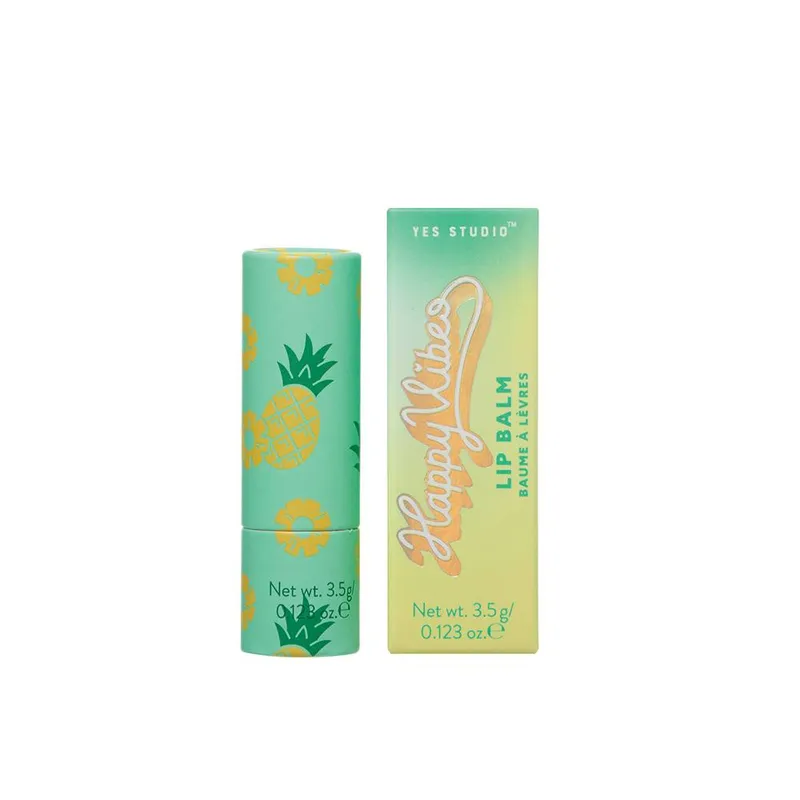 Yes Studio Happy Vibes Lip Balm Pineapple in Green - Green