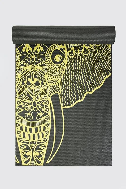 Yoga Studio Yellow Elephant Designed Yoga Mat 6mm Multicolor