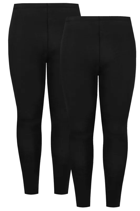 Yours Women's 2 Pack Leggings in Black Size: 16S Black