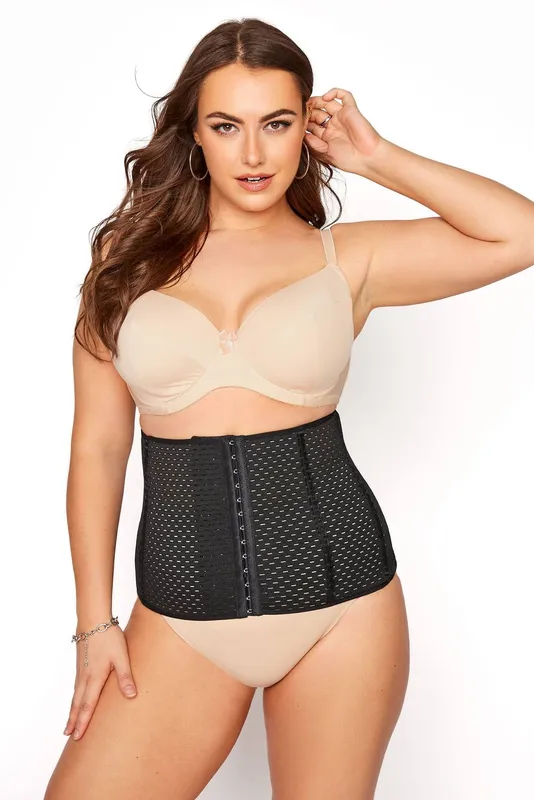 Yours Women's Hook & Eye Belly Band in Black Size: 30-32 Black 30-32