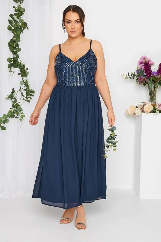 Yours Women's Maxi Dress in Blue Size: 22 - Blue
