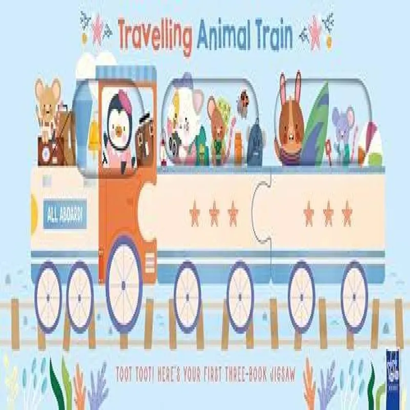 Yoyo Books Animal Train Board book Book in White White