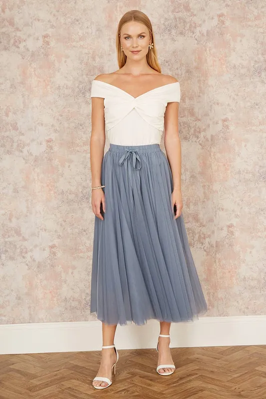 Yumi Women's Blue Mesh Tulle Skirt Size: 12 Blue 12 female