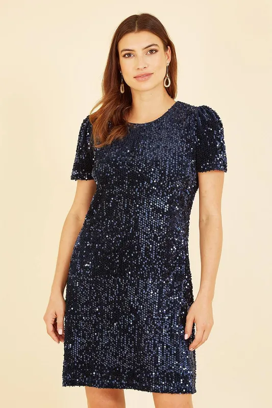 Yumi Women's Navy Sequin Tunic Size: 22 - Navy - Size: 22