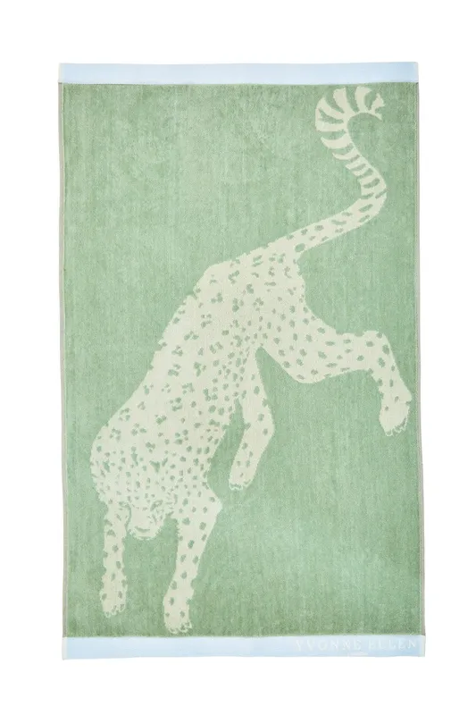 Yvonne Ellen Leopard Stripe Bath Sheet, Fresh Sage