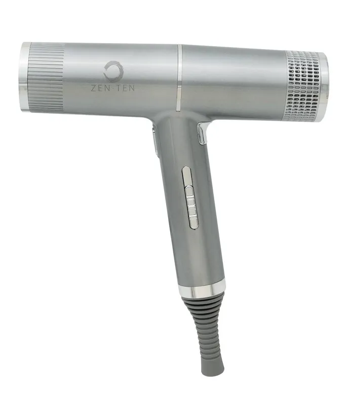 Zen.Ten Unisex New Concept T-Shape Lightweight Hair Dryer in Silver Silver female