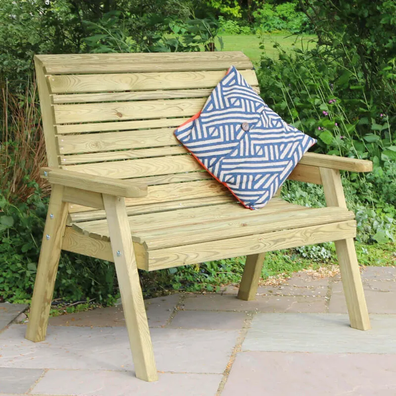Zest - Freya Wooden 2 Seater Garden Outdoor Bench Chair Patio Park