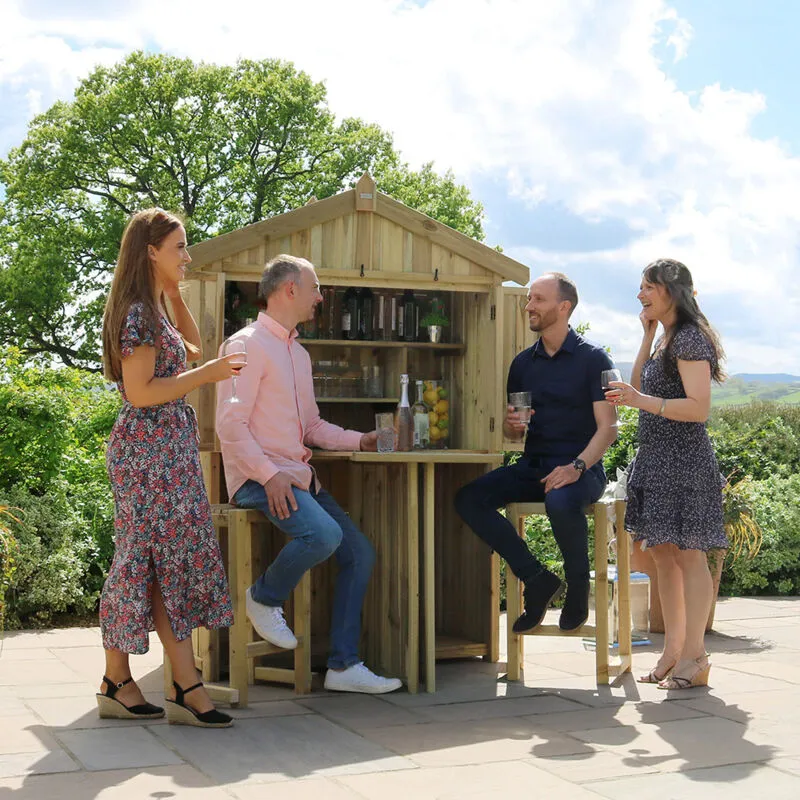 Zest Garden Bar and 2-Stool Set