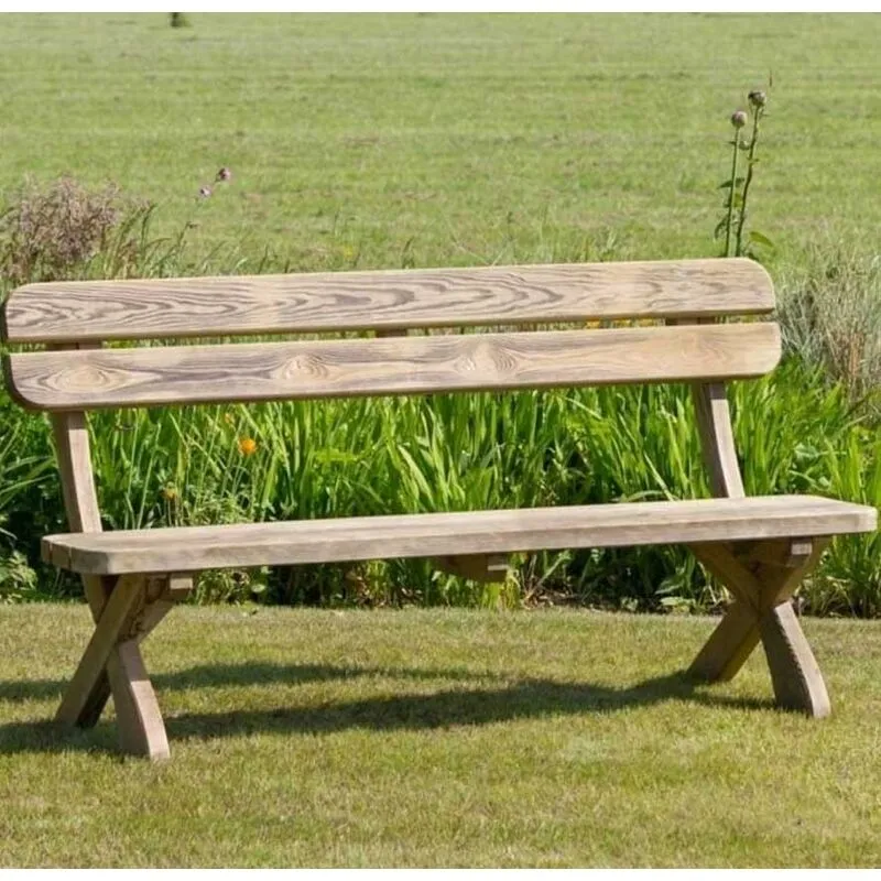 Zest - Harriet Wooden Garden Park Bench Seat Chair 3 Seater Curved 1.6m
