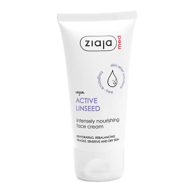 Ziaja Med Active Linseed Intensely Nourishing Face Cream 50ml in White White 50ml