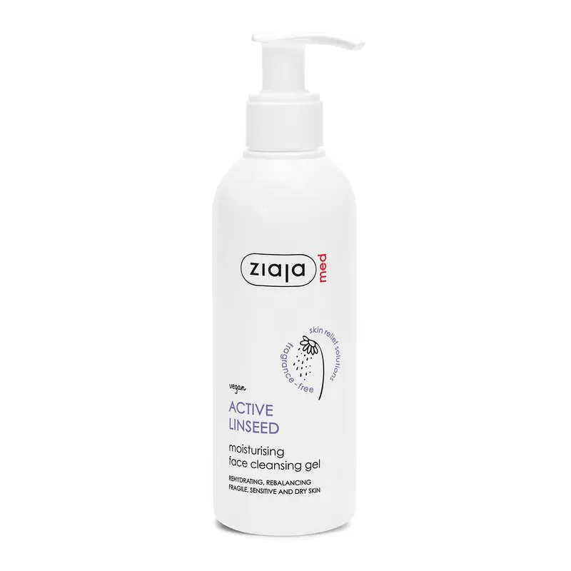Ziaja Med Active Linseed Moisturising Face Cleansing Gel in White Size: 190ml - White