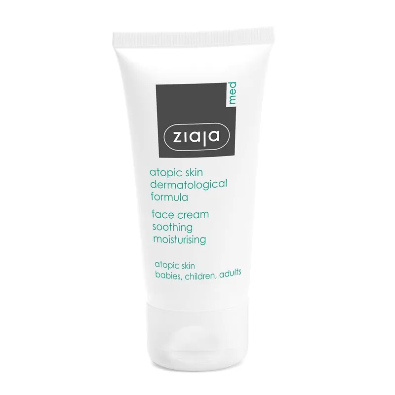 Ziaja Med Atopic Skin Face Cream Soothing Moisturising 50ml in White - White