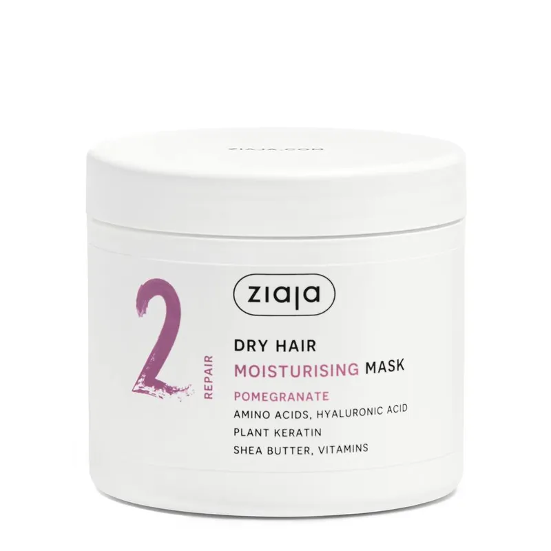 Ziaja Pomegranate Fruit Moisturising Hair Mask 350ml in White - White