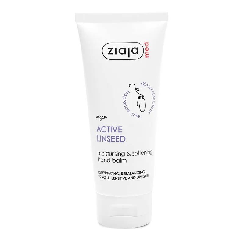 Ziaja Unisex Med Active Linseed Moisturising & Softening Hand Balm 100ml in White White 100ml female