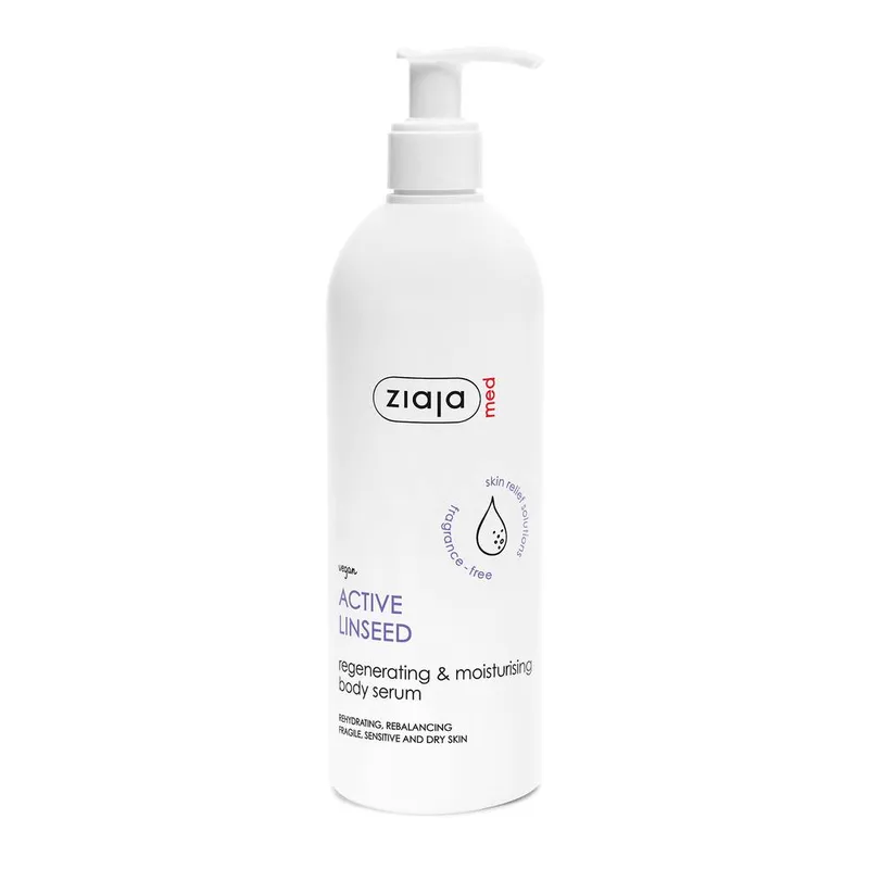 Ziaja Med Active Linseed Regenerating & Moisturising Body Serum 400 ml in White Size: 400ml White 400ml