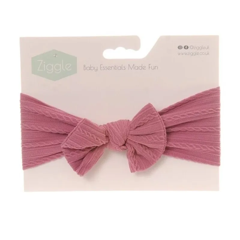 Ziggle Baby Top Bow Turban Headband in Juneberry - Juneberry
