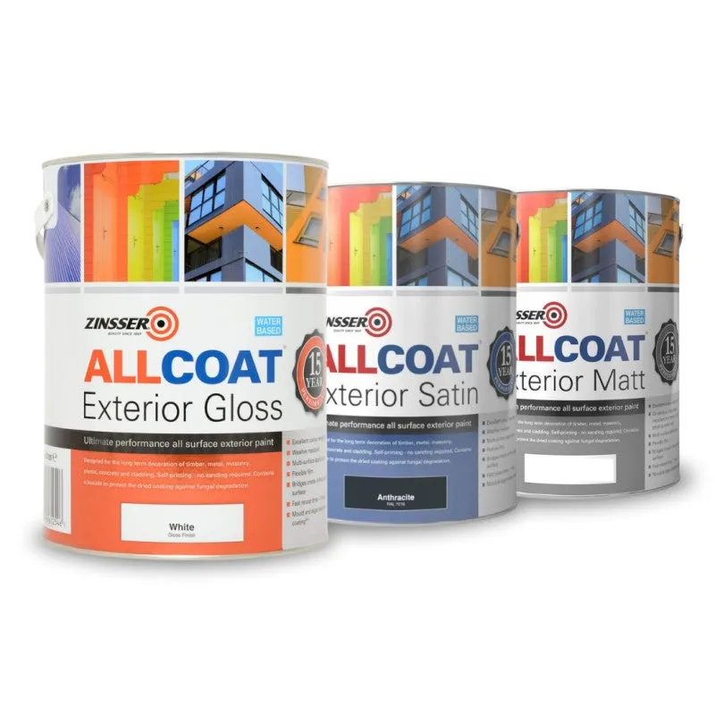 Zinsser AllCoat Exterior (Water Based), Black - Matt 5L