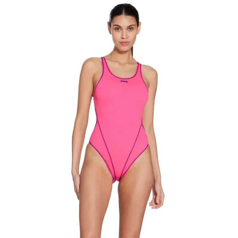 Zoggs Melbourne Haxback Swimsuit Magenta / Royal 38 Women