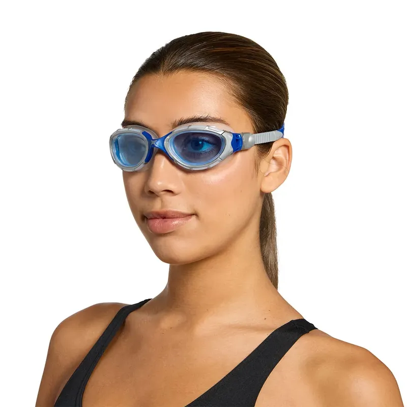 Zoggs Predator Flex Swimming Goggles Grey / Blue / Tint Blue Small Men,Women