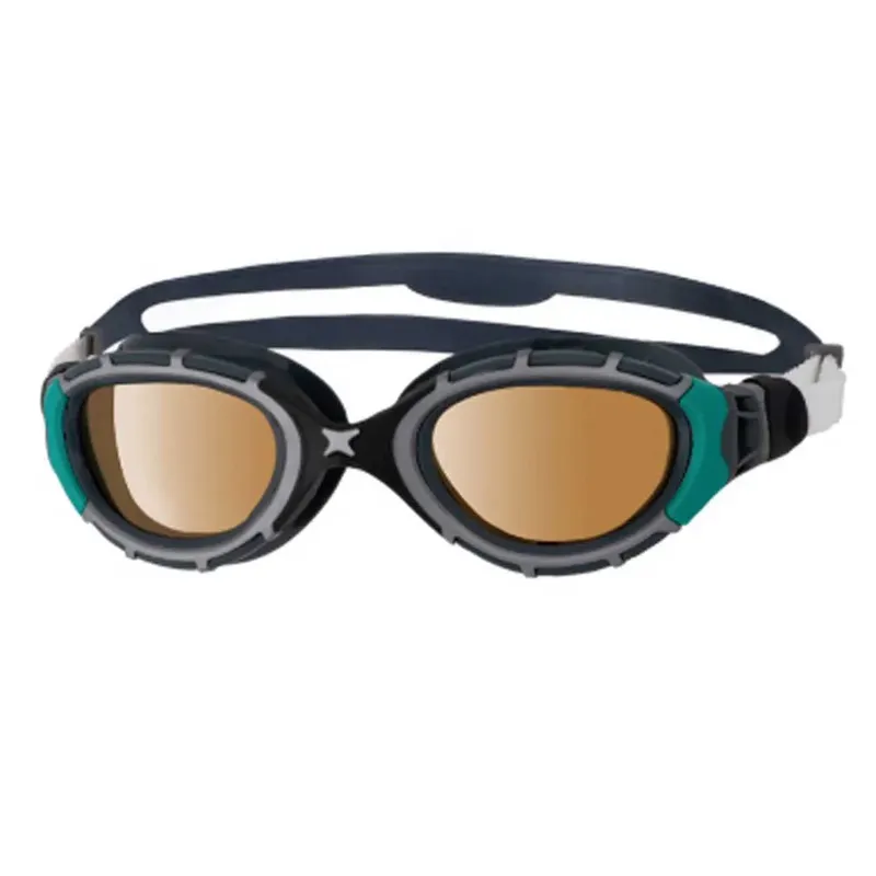 Zoggs Predator Flex Ultra Polarized Swimming Goggles Black Green / Polarized Copper Small Men,Women