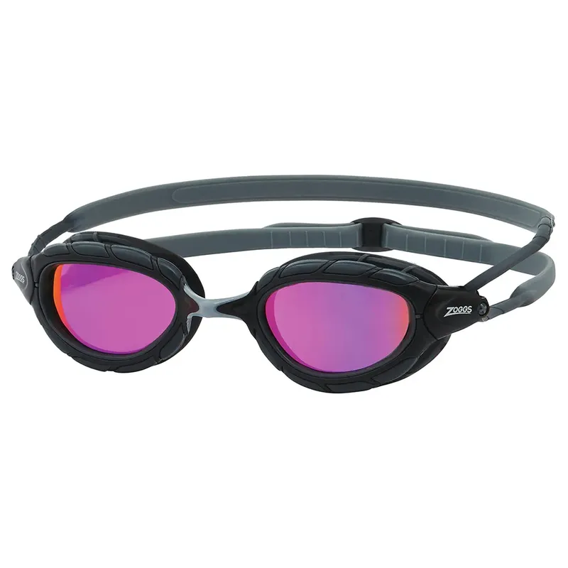 Zoggs Predator Titanium Swimming Goggles Grey Black Small Men