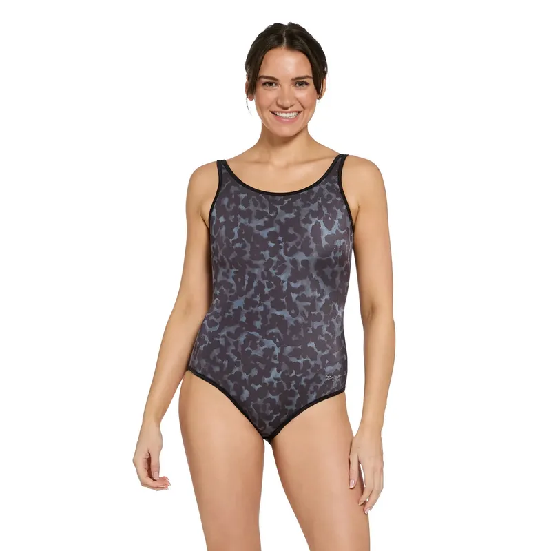 Zoggs Women's Stormy Reversable Scoopback One Piece Swimsuit in Navy Size: 14 Navy