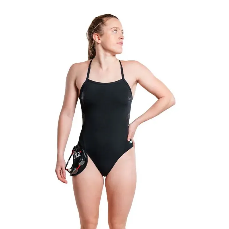 Zone3 Strap Back Swimsuit Black 16 Women