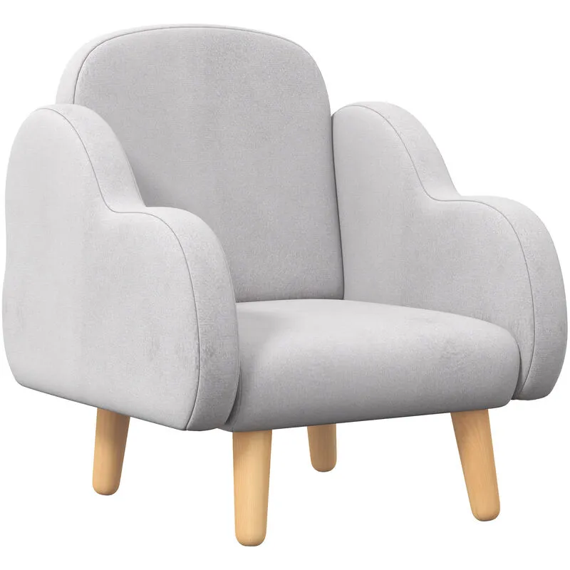 Zonekiz Kids Armchair Chair Children Mini Sofa Cloud Shape for 1.5-3 Years Grey