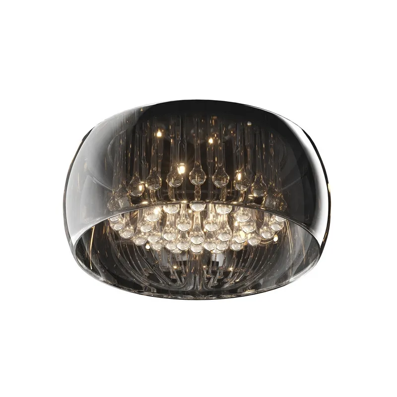 Netlighting Crystal Ceiling Light Glass 6x G9 in Grey Grey