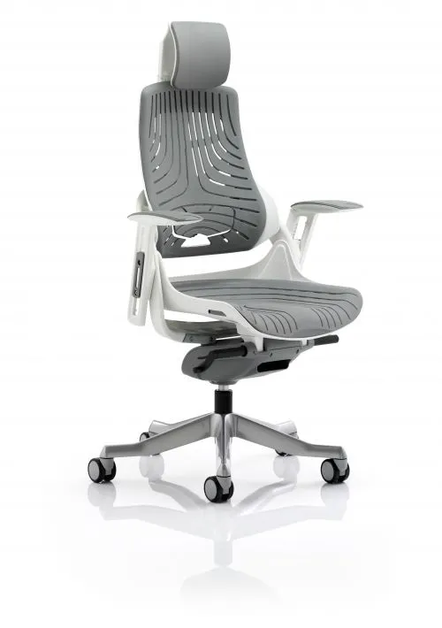 Zure Executive Chair Elastomer Gel Grey With Arms Headrest Ref KC0164