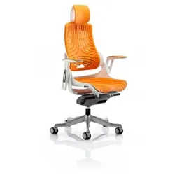 Zure Executive Chair Elastomer Gel Orange With Arms Headrest RefKC0165